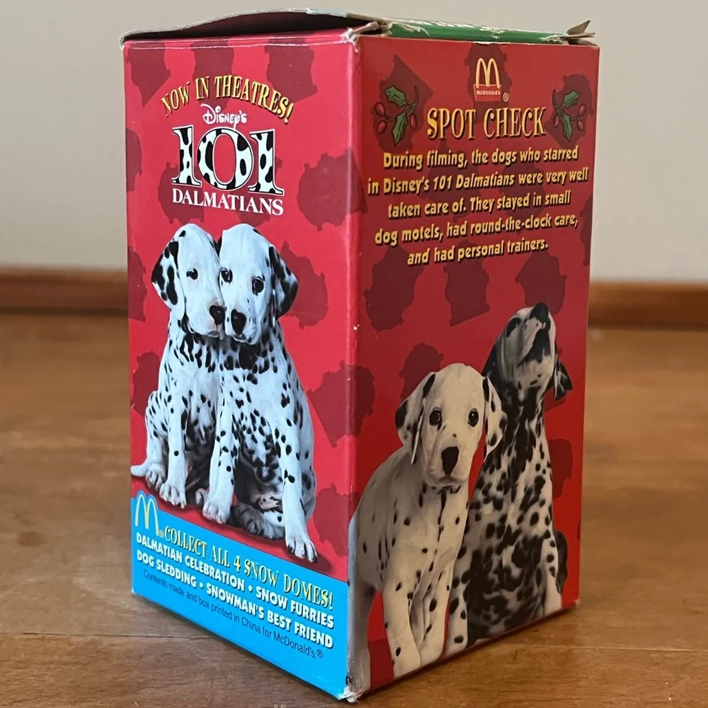 Vintage 1996 NIP 101 Dalmatians Snow Dome Ornament